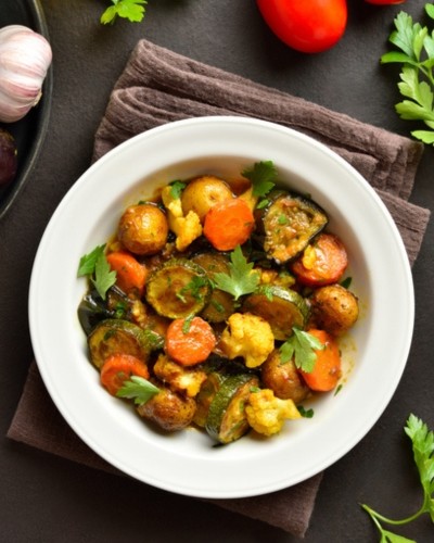 Bowl of ratatouille vegetables