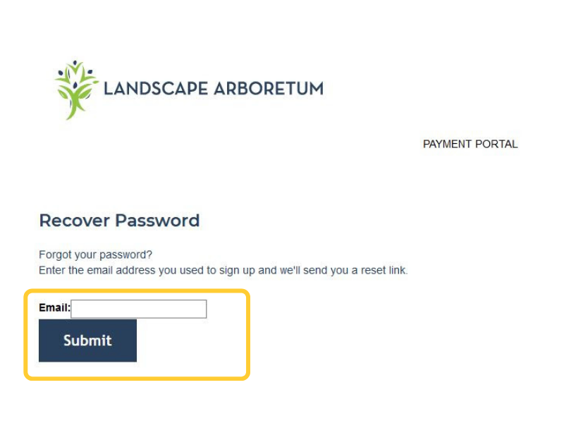 Yellow circle around the email & submit buttons on the login screen