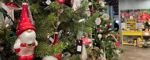 Ornaments on a tree at the AppleHouse