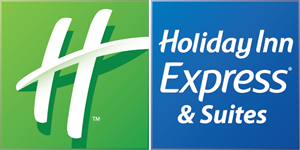 Green and blue holiday logo