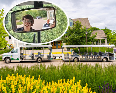 Special tram tour with Minnesota Plants Host Laura Vogel. Tram photo by Robert Evans Imagery.