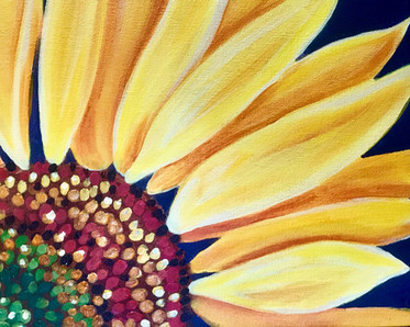 Sunflower painting by Instructor Aryn Lill.
