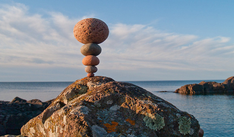 Stone balance by Instructor Peter Juhl