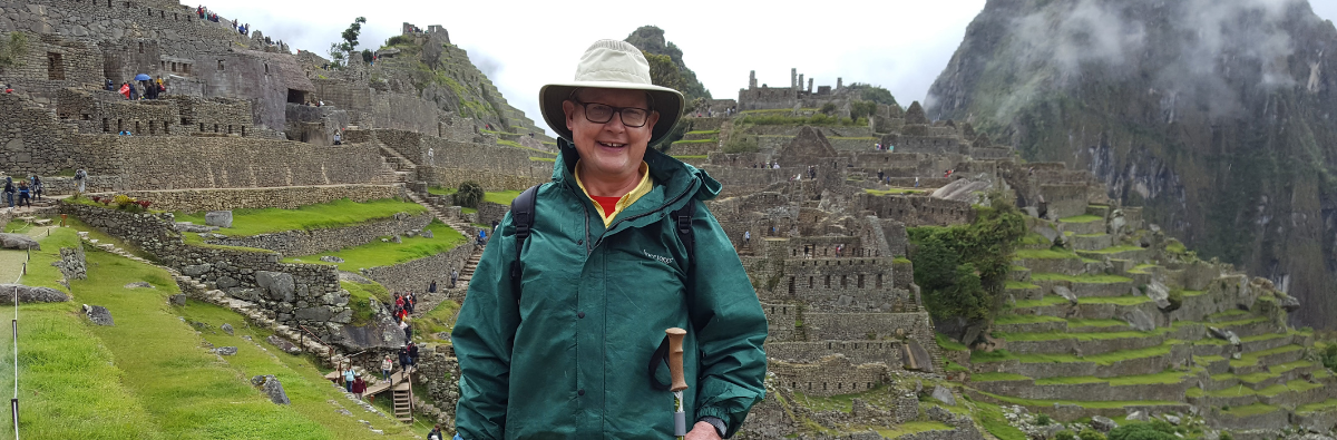 Peter Moe in front of Machhu Pichu