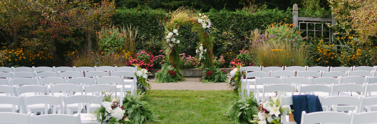 Wedding set up in the sensory garden