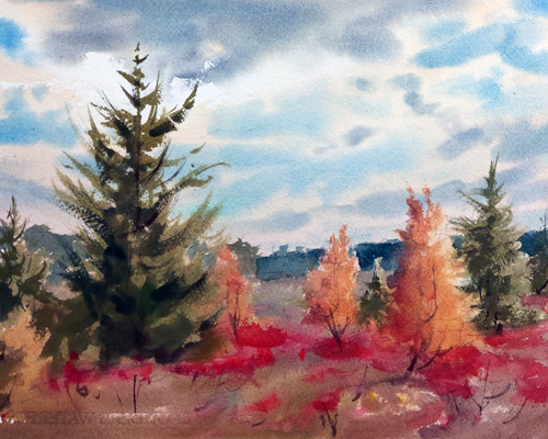 Autumn watercolor by Instructor Dan Mondloch