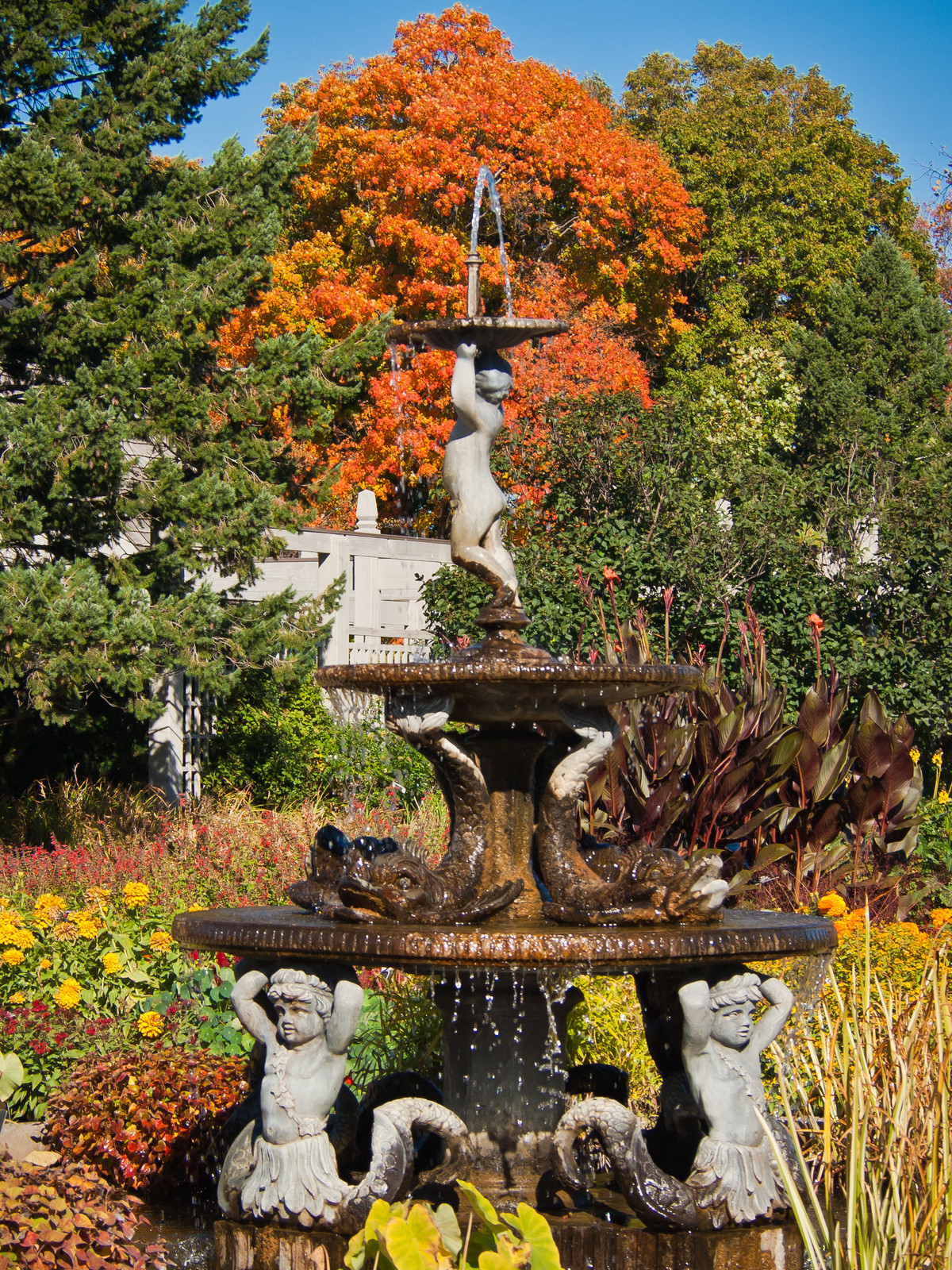 Merboy fountain in the fall