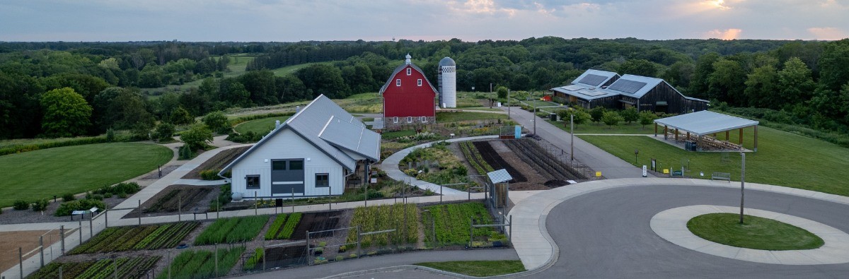 Aerial view of the Farm