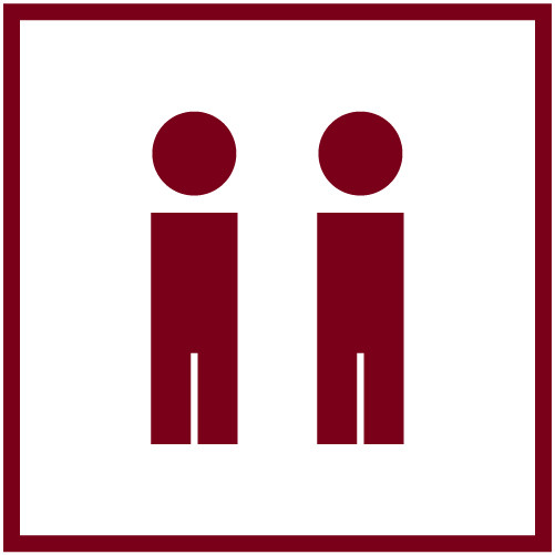 Duo person icons in maroon