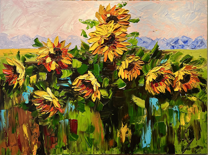 Yellow sunflower painting