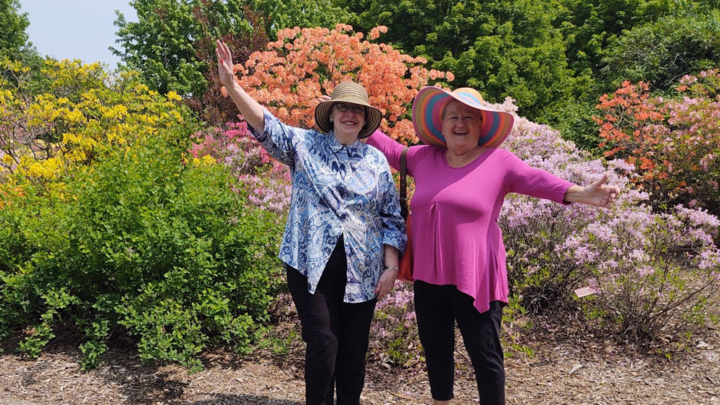 2 women in the Azalea garden